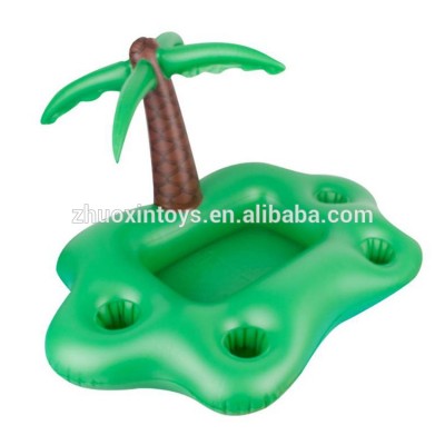 Green Ice Bucket floating bar tray Inflatable Tree Shape Cup Holder