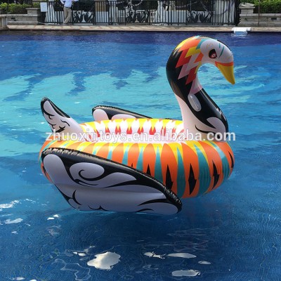 Colorful Inflatable Artist Swan Pool Float